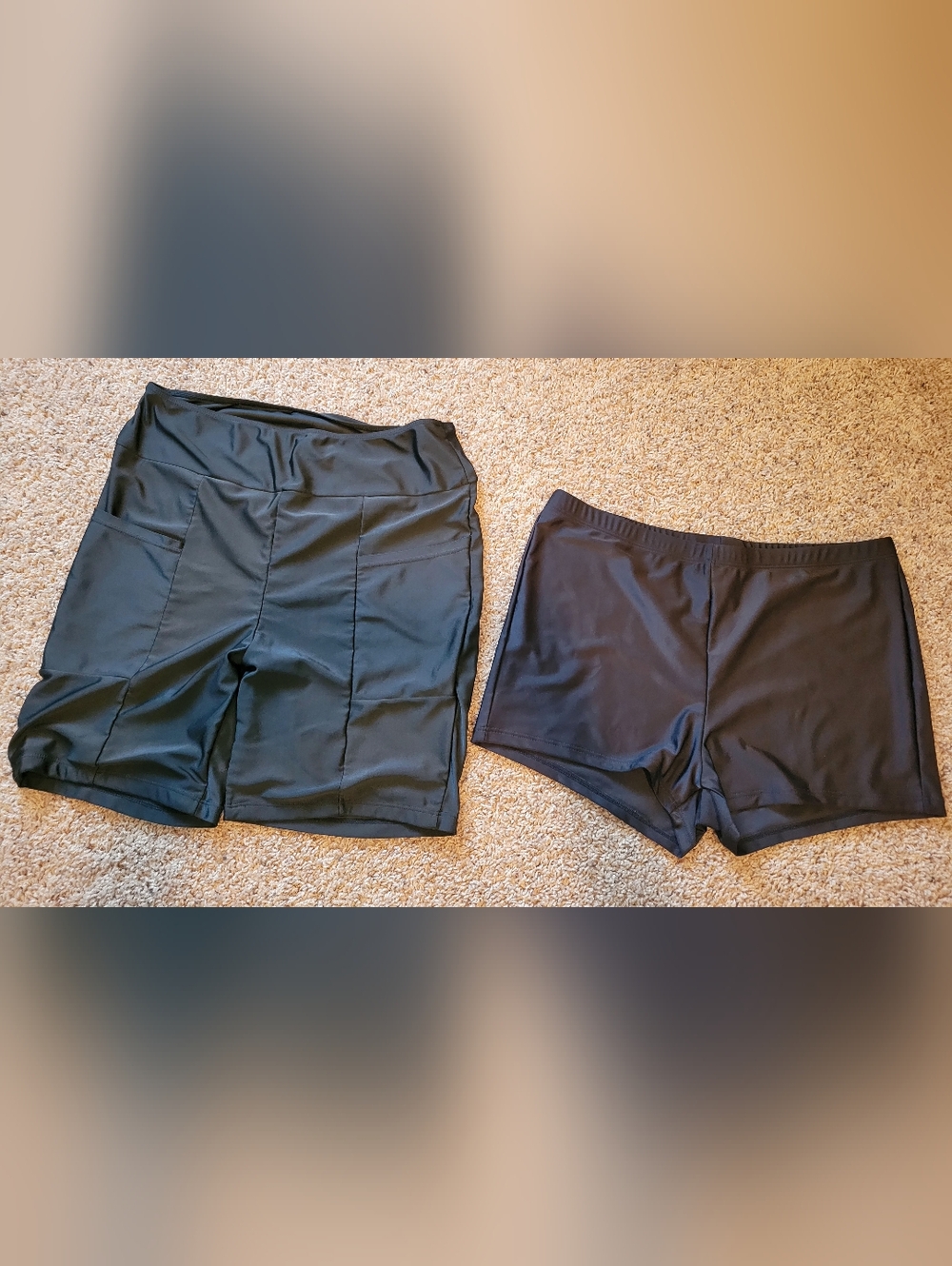 2 Pairs Black Women's Swim Shorts